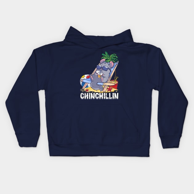 Cinchillin Chinchilla Funny Cute Kids Hoodie by E